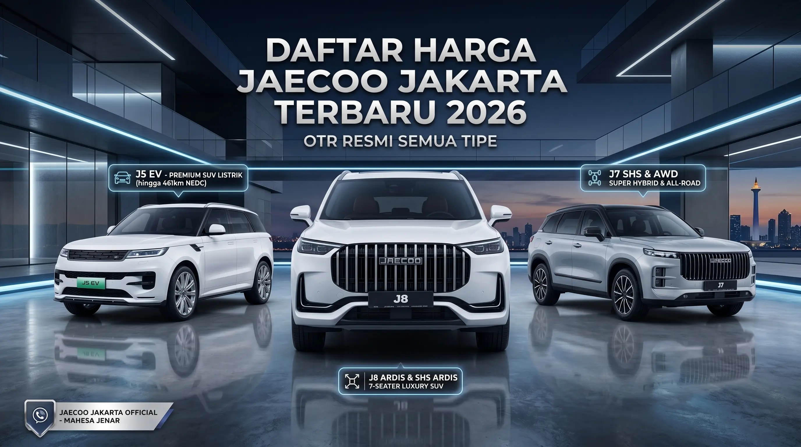 Daftar Harga Jaecoo Jakarta Terbaru 2026 – OTR Resmi Semua Tipe