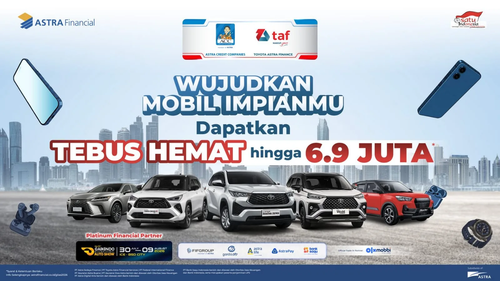 Materi resmi Astra Financial untuk Program Rate Special ACC dan Toyota Astra Finance di GIIAS 2026 dengan Tebus Hemat hingga Rp6,9 juta